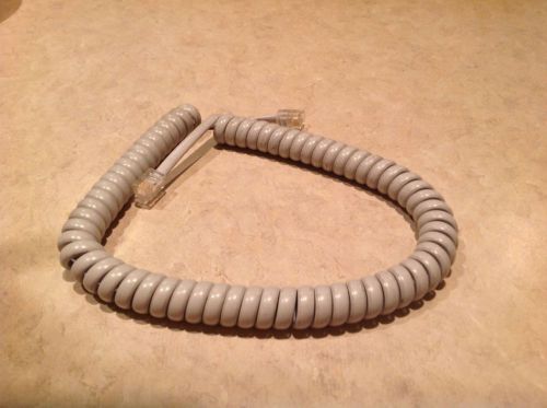 12&#039; ft gray receiver handset phone spring curly coil cord for sale