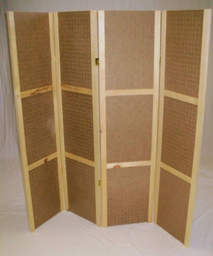 58&#034;T Pegboard Display Unit , 4 Panels Hinged-Folds Flat -New Ships UPS