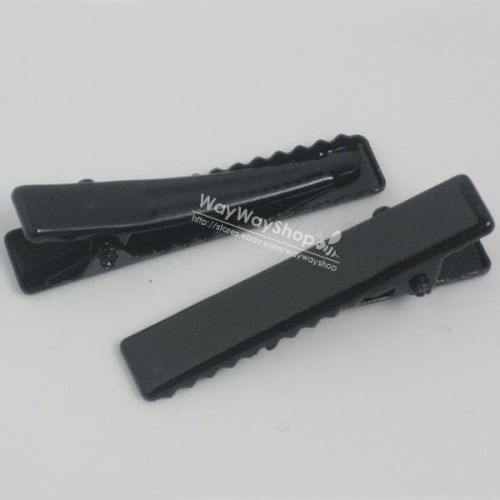 50 pcs Alligator Clips Teeth Hair 45MM bow prong Black