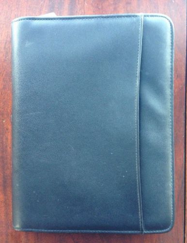 Day-timer leather multi-pocket 1&#034; cover desk size for sale