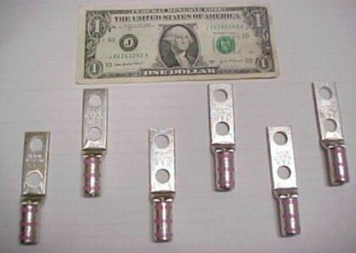 Lot of 6 t&amp;b copper 1/0 electrical cable lugs 256-30695-1162p thomas &amp; betts new for sale