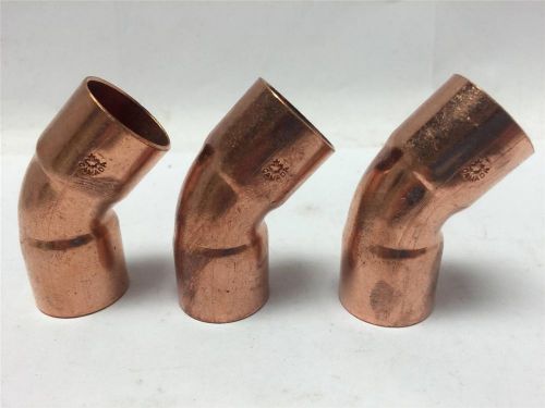 3 Piece Lot 3/4&#034; x 3/4&#034; Copper 45 degree Elbow, Cello Canada