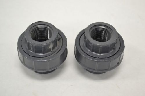 Lot 2 new lasco sch 80 coupling pvc union size 1in npt b242072 for sale