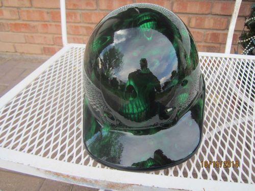 New Custom Hydrographic North/Fibre Metal Hard Hat W/Ratchet Green Hades design