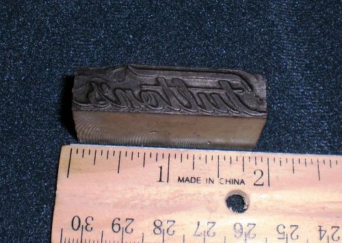 Antique Print Press Block,  Fultons of Elyria Ohio