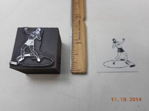 Printing Letterpress Printers Block, Track &amp; Field Event, Shot Put