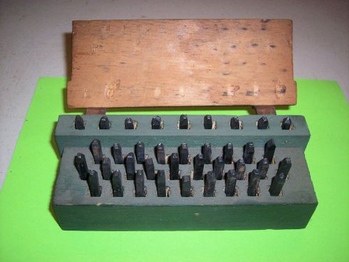 Vintage industrial steel 1/8&#034; complete set of alphabet numeric letterpress punch for sale