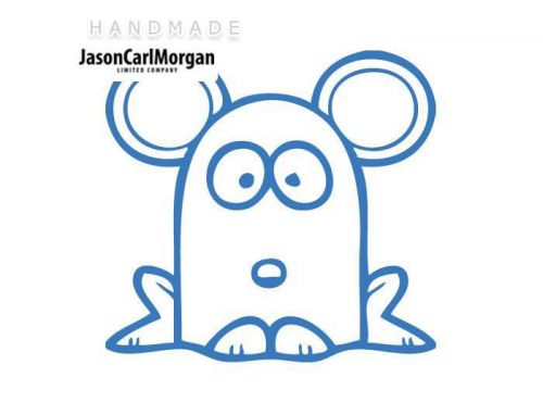 JCM® Iron On Applique Decal, Mouse Sky Blue