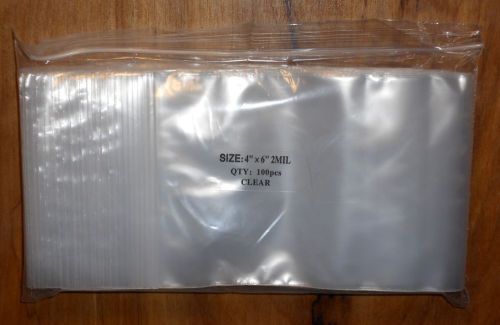 4&#034;x6&#034; (2 mil) Reclosable Clear Zip Lock Plastic Bags (2 Packs = 200 Bags)