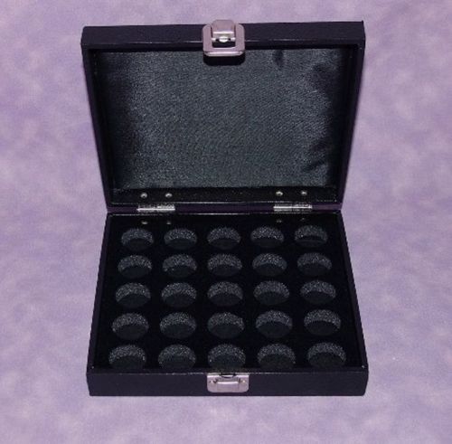 TRAVELING GEM STOREAGE HINGED LID FOR 25 JARS BLACK