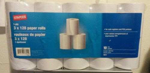 NEW 10 lot register adding machine receipt paper tape roll 3&#034; x 128 ft