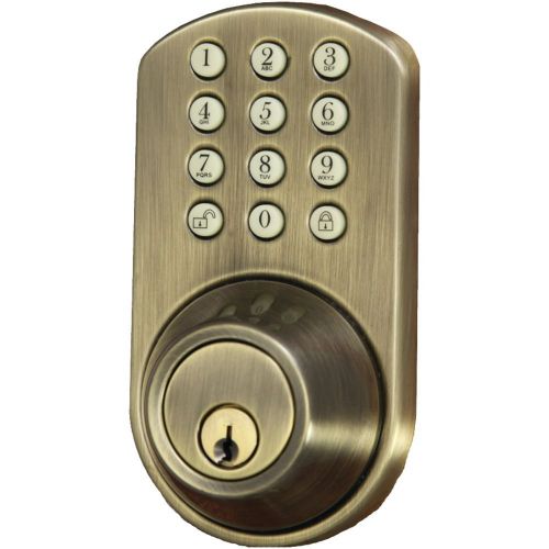 Dead bolt morning industry inc touchpad electronic color antique brass new for sale