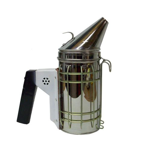 New Electric Bee Hive Smoker Stainless Steel w/Heat Shield Beekeeping Equipment