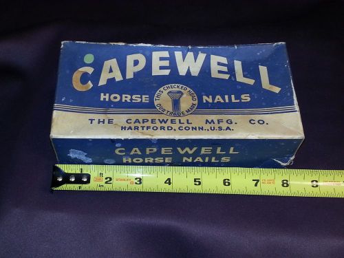 Vintage Capewell Horse Nail Box w\60+ nails Box good Nails Undamaged &amp; Usable