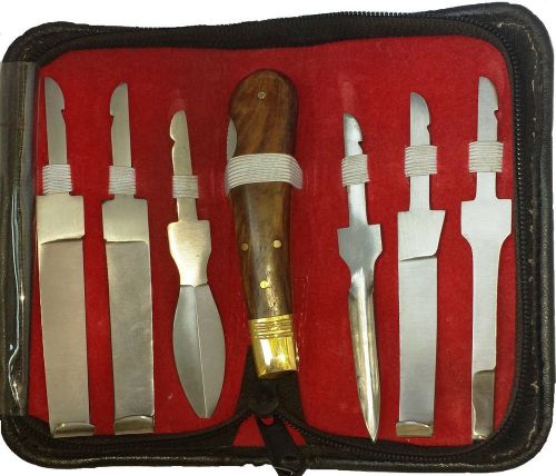 Hoof Knife Set Plain Pack Hoof Knives 6 set Veterinary Horse Knife and pouch