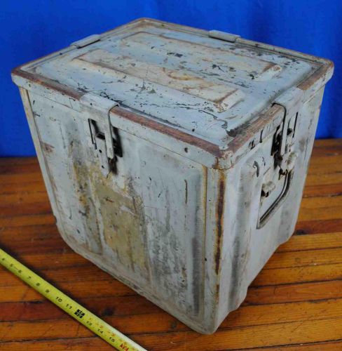 Vtg heavy duty military ammo box industrial steel case mk 2 mod  rocket signal for sale