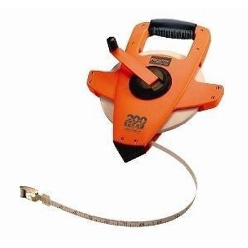 Keson NRS10200H Permaclad 200-foot Steel Long Measuring Tape 3-to-1 Rewind +Hook