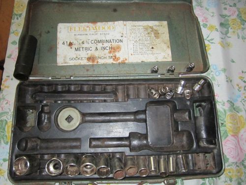 VTG Fleetwood Metric Socket Steel Box 22 Asst Socket Wrench 6 &amp; 12 Point Variety