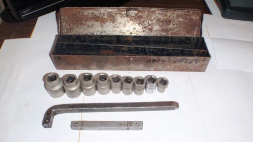 VINTAGE HERBRAND VAN-CHROME 1/2&#034; DEEP SOCKETS, BAR WRENCHES &amp; BOX