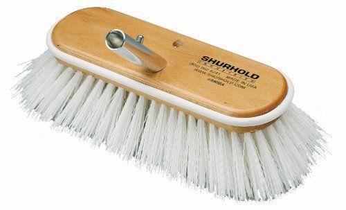 NEW Shurhold 990 10&#034; Deck Brush with Extra Stiff White Polypropylene Bristles