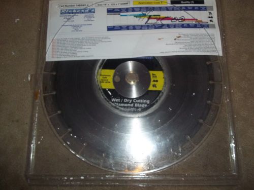 14&#034; x .125&#034; wide x 1&#039;&#034; tall  Diamond Saw Blade for Concrete, Walk Behind Saw