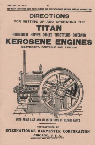International IHC Titan Kerosene Engine Motor Manual Flywheel Throttle Hopper