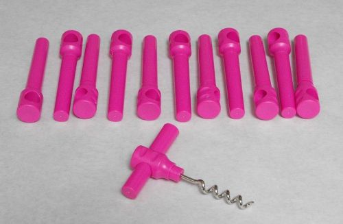 12X HOT PINK Plastic 2-Piece POCKET PICNIC CORKSCREW Wine Bottle Opener