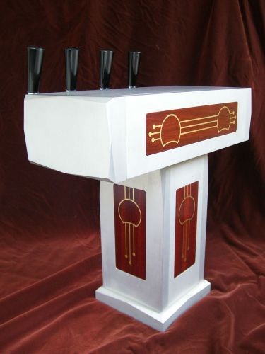 4 faucet custom made beer tower bloodwood and sterling accent panels for sale