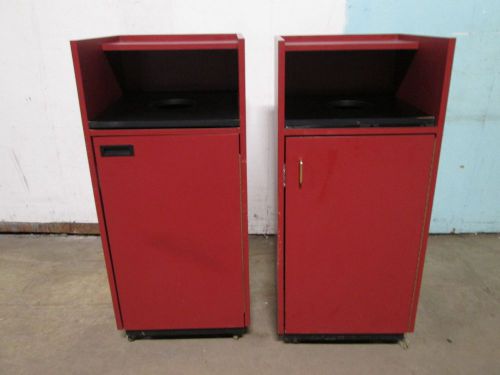 LOT OF 2 ENCLOSED CABINET 45gal TRASH/GARBAGE BIN  FOR QUICK SERVICE RESTAURANT