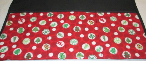 Waiter/waitress Server Waist Apron, CHRISTMAS TREES MEDALIONS