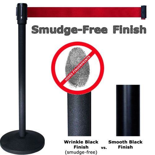 Pro line economy retractable belt stanchions - wrinkle black for sale