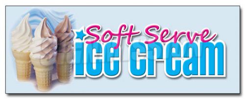 12&#034; SOFT SERVE ICE CREAM DECAL sticker shop parlor cone banana split sundae cup