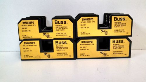 LOT OF (4) GUARANTEED! BUSSMANN COOPER 2 POLE 30A 600V FUSEBLOCKS BM6032PQ