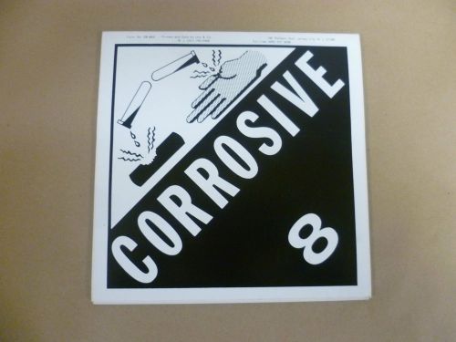 10-1/2&#034; X 10-1/2&#034; CORROSIVE 8 VINYL SAFETY STICKERS , 16pcs