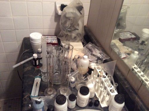 Lab Kit; MICROSCOPE, SLIDES, BEAKERS, TEST TUBES, chemica ETC.