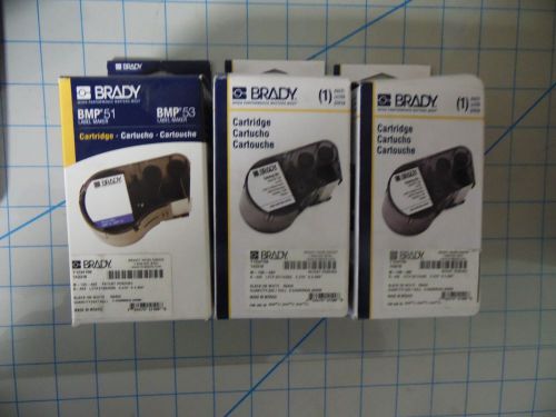 3 brady mc-130-492-wt-bk black on white label maker cartridge fo bmp 41, 51, 53 for sale