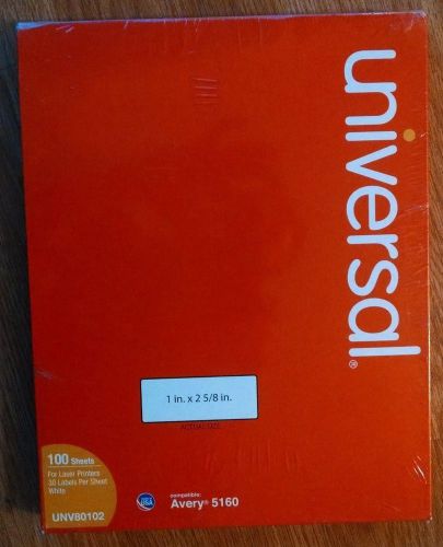 Universal Avery Comp 5160/8160 Mailing Labels Laser or Inkjet 3000pk