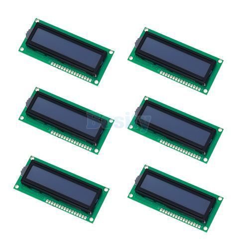 6pcs HD44780 1602 16 x 2 LCD Display Module White Characters Blue Backlight 5V