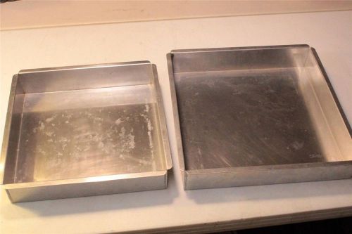 2 Magic Line Aluminum Commercial Square Cake Pans 14&#034; &amp; 16&#034; by 3&#034; Deep