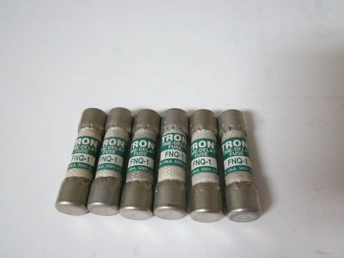 LOT OF 6 COOPER BUSSMANN FNQ-1 FUSE NEW NO BOX