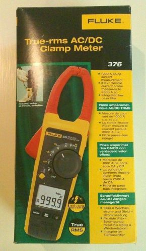 New NIB Fluke 376 True-RMS AC/DC clamp meter iFlex1000A 1000V warranty leads