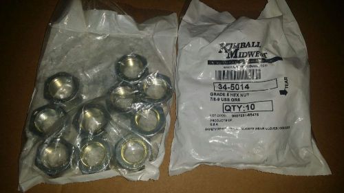 Hex Nut 7/8-9 Grade 5 Zinc Plated Finish  20 / pcs