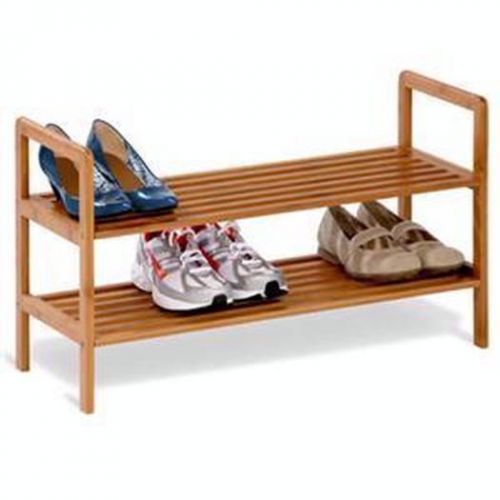 Two Tier Bamboo Shoe Shelf Storage &amp; Organization SHO-01600