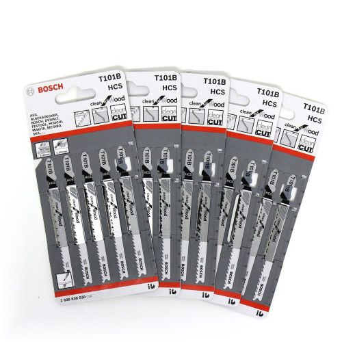 25 BOSCH T101B HCS JIGSAW BLADES CLEAN CUT FOR WOOD 3 - 30MM