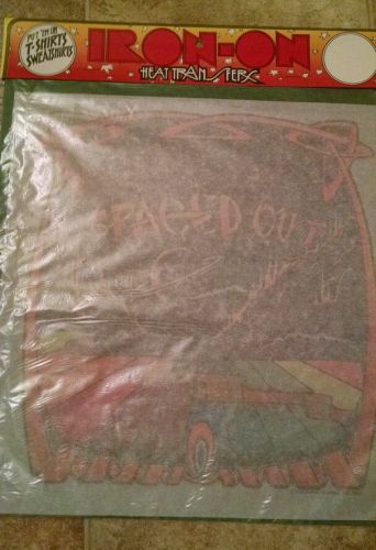 VINTAGE HOLOUBEK DAY GLO SPACED OUT IRON ON TRANSFER RETRO T-SHIRT 1974 NOS