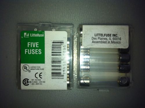 Lot of 2 Littelfuse 0.1A 250V LF-312.100 3 AG Fast Acting Fuses 5-Pack 0312.100V