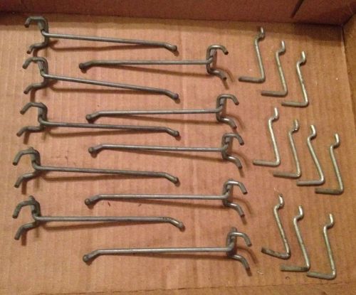 20 Vintage 1960s PEGBOARD HOOKS-4&#034; Long &amp;  2&#034; X 1&#034;