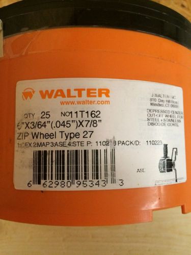 Walter Abrasives 11T162 6&#034; X .045&#034; X 7/8&#034; Cut Off Wheels