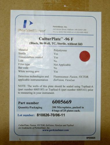 175 Perkin Elmer 6005669 CulturPlate-96 Well Black Opaque Tissue Culture Treated