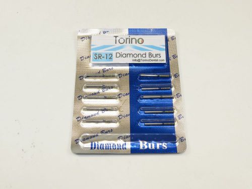 Dental Diamond Burs Conical Trunk Lab SR-12 FG Set /1 Pack 10 Pcs TORINO